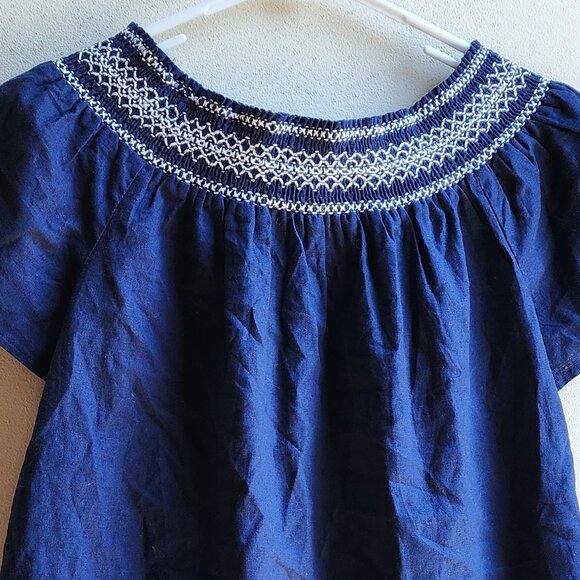NWT Royal Blue Vineyard Vines Embroidered Smock Neck Blouse Size Small - Picture 12 of 15